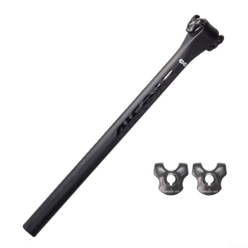 Fahrrad-Sattelstütze aus Kohlefaser, ultraleichtes Design, 400 mm Länge mit 0 mm Versatz, erhältlich in 27, 2 und 31 6 mm Durchmesser, geeignet für runde und elliptische Schienen, unterstützt 300 kg Fahrrad-Sattelstütze aus Kohlefaser, ultraleichtes Design, 400 mm Länge mit 0 mm Versatz, erhältlich in 27, 2 und 31 6 mm Durchmesser, geeignet für runde und elliptische Schienen, unterstützt 300 kg von YobiLife