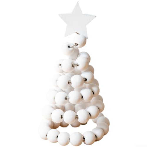 Festliche Baumdekoration aus Holz im nordischen Stil, Mini-Tischornament mit Hanfseil für saisonale Innendekoration auf Schreibtischregalen und Kaminsims (B) von YobiLife