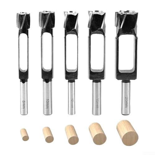 Holzdübel Zapfenbohrer Set 5 Stück Kohlenstoffstahl 8-20 mm Cutter Kit Glatt Schnelles Schneiden Mehrzweckstift Zapfenbohrer für DIY Holzbearbeitung Schwarz Holzdübel Zapfenbohrer Set 5 Stück Kohlenstoffstahl 8-20 mm Cutter Kit Glatt Schnelles Schneiden Mehrzweckstift Zapfenbohrer für DIY Holzbearbeitung Schwarz von YobiLife