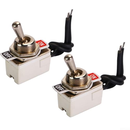 KNS2 Wipp-Kippschalter, SPST, verdrahtet, 6 A, 125 V, elektrische Komponente für Schalttafeln (2 Stück) von YobiLife