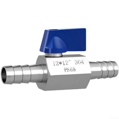 Kompakter Doppel-Pagoden-Mini-Kugelhahn aus 304 Edelstahl mit Klemme und Pagodenanschlüssen, entworfen für zuverlässige Leistung in Landwirtschafts- und Gasleitungen (12 mm) von YobiLife