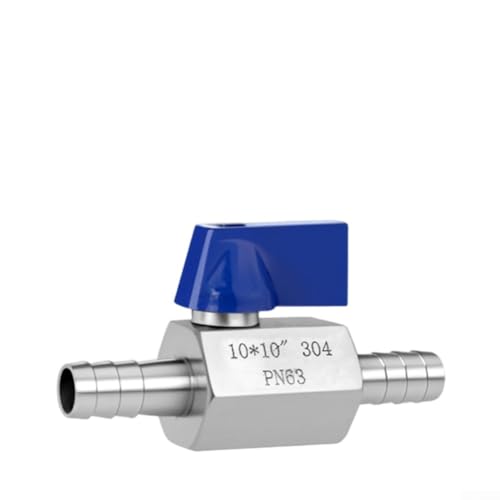 Kompakter Doppel-Pagoden-Mini-Kugelhahn aus 304 Edelstahl mit Klemme und Pagodenanschlüssen, entworfen für zuverlässige Leistung in landwirtschaftlichen und Gasleitungen (10 mm) von YobiLife