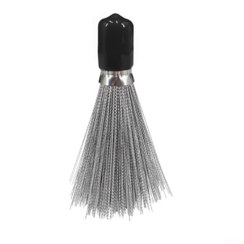 Küchen-Edelstahl-Scheuerbürste mit robusten Drahtborsten und langem Griff, entworfen für effektive Reinigung von Kochgeschirr und Gemüse, und zuverlässig (schwarz) von YobiLife