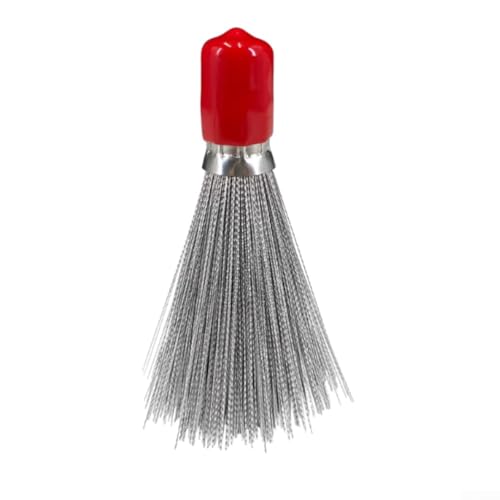 Küchenbürste aus Edelstahl mit robusten Drahtborsten und langem Griff, entworfen für eine effektive Reinigung von Kochgeschirr und Gemüse, zuverlässig (rot) von YobiLife