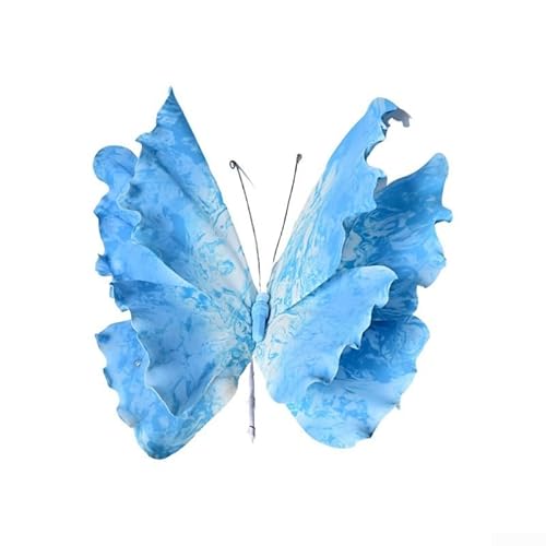 Künstliche PE-Schmetterling-Dekoration für Hochzeit, Party, Innen- und Außenbereich, Fenster, zum Aufhängen (blau) von YobiLife