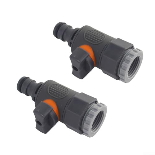 Kunststoff-Schlauchadapter mit Absperrventil für sicheren Gartenschlauchanschluss und effiziente Wasserdurchflusskontrolle in Außenumgebungen (2 Stück) von YobiLife