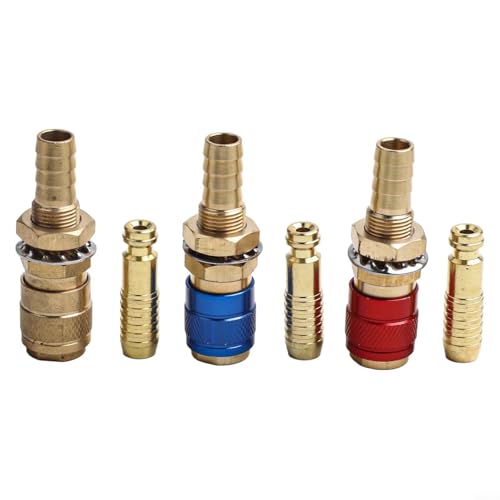 Messing Gas Wasser Schnellverbinder Set Innendurchmesser 10 mm Schlauchanschluss für Schweißarbeiten Metallverarbeitung Wartung Aufgaben (3 Stück) von YobiLife