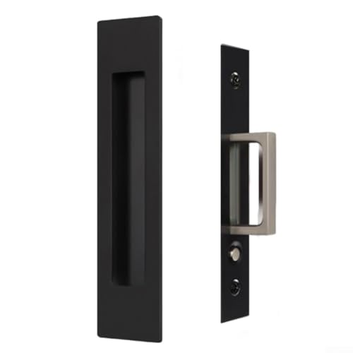 Minimalistischer Türgriff mit Kantenzug für Schrank- und Scheunentüren, schnelle Installation (schwarz) von YobiLife