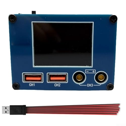 Multifunktionaler Stromanalysator, 0, 1 mA, Genauigkeit, 0, 36 V Reichweite, kompaktes ABS-Gerät für Android-Motherboard-Fehlererkennung (Analyzer + 1–6 Kabel) von YobiLife