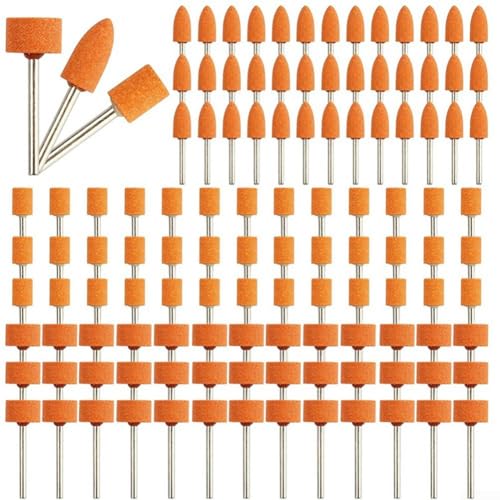 Rotationswerkzeug Schleifbits 60 Stück mit 18 Schaft 3 mm Schleifsteine zum Schärfen Polieren Entgraten von Metall und Glas (60 Stück) von YobiLife