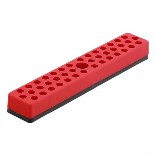 Sechskant-Bithalter, magnetischer Organizer mit 43 Schlitzen, entworfen für 1/4-Zoll-Schraubendreher-Bits, um Bits ordentlich verstaut und zugänglich zu halten (rot) von YobiLife
