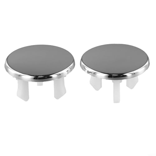 Stilvolle Überlaufabdeckungen aus Chrom für Waschbecken, 2-teiliges Set, passend für Standard-Ablauflöcher Stilvolle Überlaufabdeckungen aus Chrom für Waschbecken, 2-teiliges Set, passend für Standard-Ablauflöcher von YobiLife