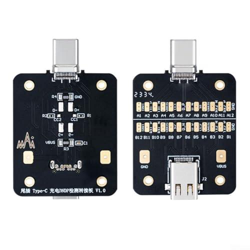 TYPE C Tail Test Board BL804 for mobile device USB C charging and fault testing with detailed 24 pin charging line measurement (black) von YobiLife