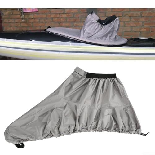 Verstellbare 420D wasserdichte Spraydeck-Rock mit elastischen Bändern für Kanu und kleines Boot Cockpit Schutz (grau L) von YobiLife