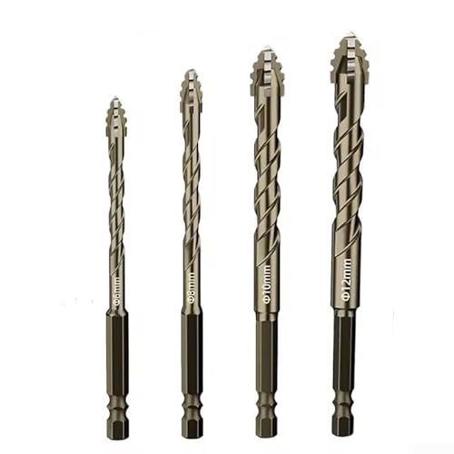 Vierschneidiger Exzenterbohrer für Glasfliesen- und Hartstoffbohrungen mit dreieckiger Spiralform zur Reduzierung von Vibrationen (10 mm) von YobiLife