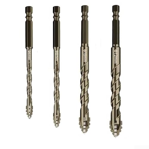 Vierschneidiger Exzenterbohrer für Glasfliesen- und Hartstoffbohrungen mit dreieckiger Spiralform zur Reduzierung von Vibrationen (8 mm) von YobiLife