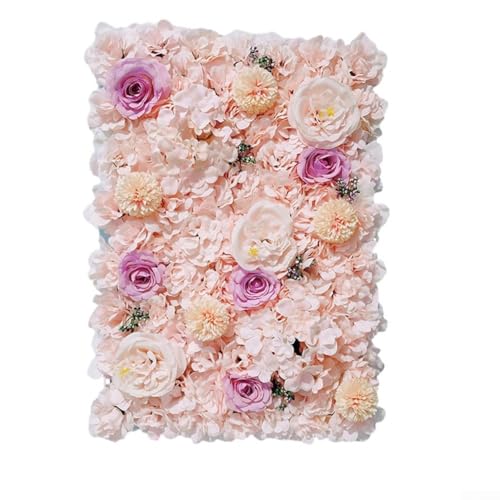 Wandpaneel mit künstlichen Rosen und Pfingstrosen für Hochzeitsbedarf und Hoteldekoration, perfekt für Veranstaltungen, Partys und Fotozonen (rosa) von YobiLife