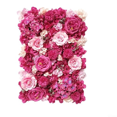 Wandpaneel mit künstlichen Rosen und Pfingstrosen für Hochzeitsbedarf und Hoteldekoration, perfekt für Veranstaltungen, Partys und Fotozonen (rosarot) von YobiLife