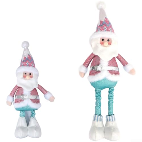 Weihnachts-Plüschpuppen mit dehnbarem Design, Weihnachtsmann, Schneemann, Rentier, Urlaub, Heimdekoration, weiches Stoffmaterial für saisonalen Gebrauch (A) von YobiLife