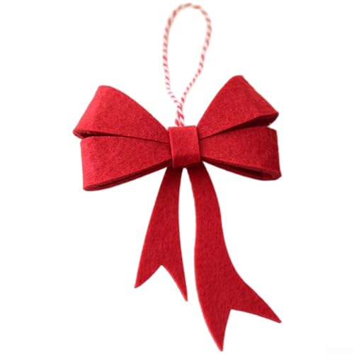 Weihnachtsschleifenornamente aus Vliesstoff zum Aufhängen an Weihnachtsbäumen und festlichen Arrangements (Bow-B) von YobiLife