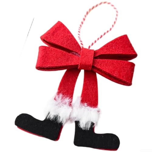 Weihnachtsschleifenornamente aus Vliesstoff zum Aufhängen an Weihnachtsbäumen und festlichen Arrangements (Bowknot-E) von YobiLife