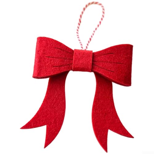 Weihnachtsschleifenornamente aus Vliesstoff zum Aufhängen an Weihnachtsbäumen und festlichen Arrangements (Fliege A) von YobiLife