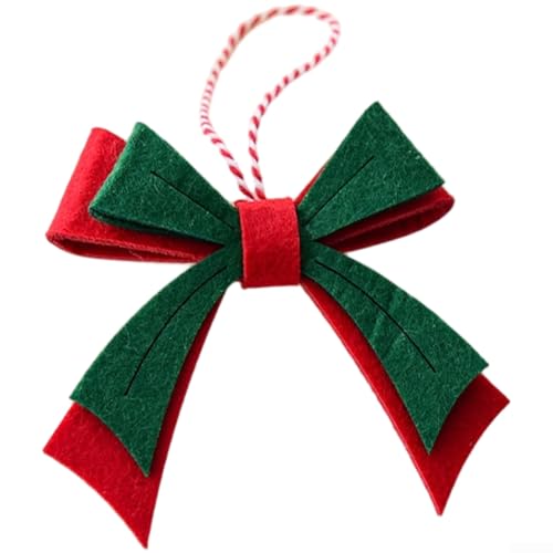 Weihnachtsschleifenornamente aus Vliesstoff zum Aufhängen an Weihnachtsbäumen und festlichen Arrangements (Fliege F) von YobiLife