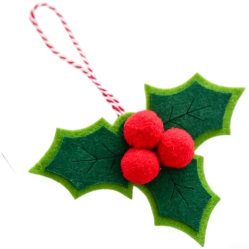 Weihnachtsschleifenornamente aus Vliesstoff zum Aufhängen an Weihnachtsbäumen und festlichen Arrangements (dreifach grün) von YobiLife