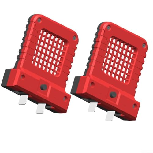 YobiLife 2 Stück 14 W LED-Arbeitsleuchte, tragbare Camping-Laterne, kompatibel mit 20 V 21 V Elektrowerkzeug-Lithium-Batterien, verstellbare Steckdose (rot, 2 Stück) von YobiLife