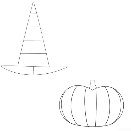 YobiLife 2 Stück Metallkranz Form für Halloween Hexenhüte Kranz Rahmen Piratenschiff Hexenhut Metallrahmen für Halloween DIY Handwerk Urlaub Neujahr Wand Tür Dekorationen (C) von YobiLife