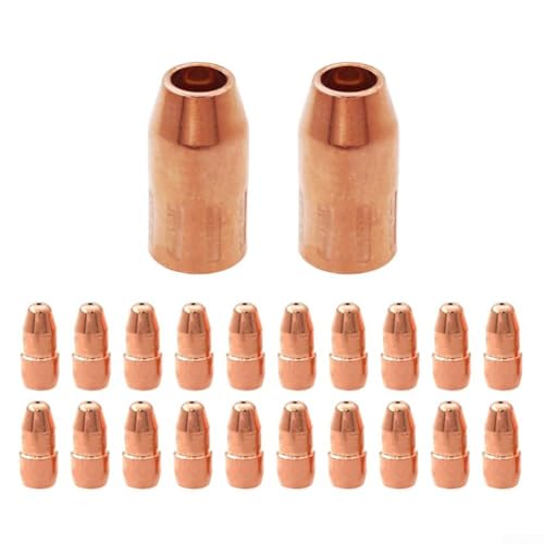 YobiLife 22 Stück Kupfer MIG Schweißdüsen-Set Ersatz für VTS30 Kontaktspitzen und VNS50F Gasdüsen für industrielle Schweißanwendungen (VTS52) von YobiLife
