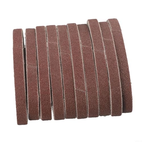 YobiLife 50 Stück 330 mm x 10 mm Aluminiumoxid-Schleifbänder für Fingerfeile Power Sander Holz Metall Polieren (80) von YobiLife