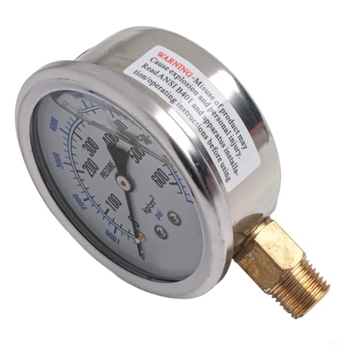 YobiLife 60 mm seismisches Manometer – langlebiges Kupfer & Edelstahl, Präzisions-Hydraulik- und Luftmessgerät, robuste industrielle Instrumente zur Überwachung von Ölsystemen (-760-0) von YobiLife