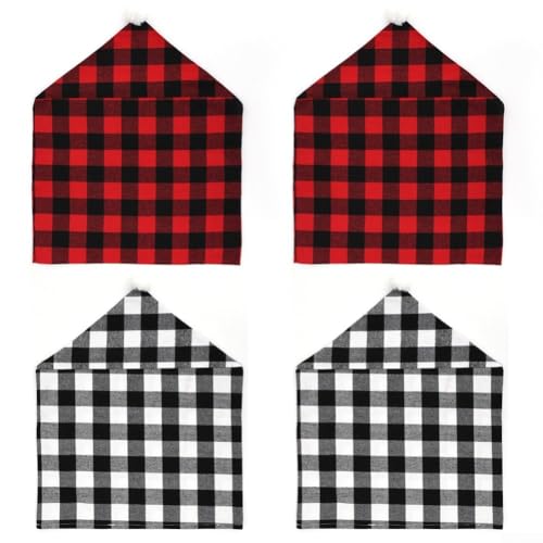 YobiLife Buffalo Plaid Esszimmerstuhlhussen Set mit 4 karierten Sitzschonern, Weihnachtsstuhldekorationen, maschinenwaschbar, für Küche und Esszimmer, Urlaubsparty YobiLife Buffalo Plaid Esszimmerstuhlhussen Set mit 4 karierten Sitzschonern, Weihnachtsstuhldekorationen, maschinenwaschbar, für Küche und Esszimmer, Urlaubsparty von YobiLife