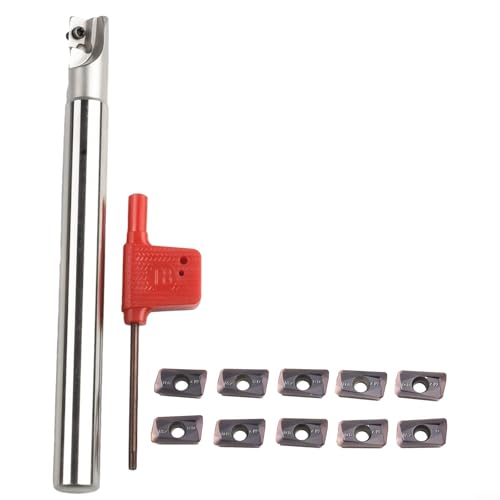 YobiLife D12 mm 90° Wendeschaftfräser mit 10 Stück APMT1135 Hartmetalleinsätzen, L120 mm Stahlhalter YobiLife D12 mm 90° Wendeschaftfräser mit 10 Stück APMT1135 Hartmetalleinsätzen, L120 mm Stahlhalter von YobiLife