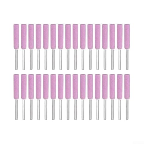 YobiLife Diamant-Kettensägen-Schärfstein-Set, 32-teilig, Metall-Schleif-Bit-Set für Metall, Holz, Kunststoff, Maschinen, Wartung, Körnung 120, Rosa (4,0 mm) von YobiLife