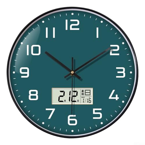YobiLife Digitale stille Wanduhr mit Kalendertemperaturanzeige, moderne Wohnzimmer-Dekoration (B) von YobiLife