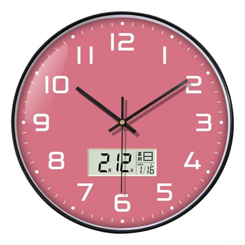 YobiLife Digitale stille Wanduhr mit Kalendertemperaturanzeige, moderne Wohnzimmer-Dekoration (D) von YobiLife