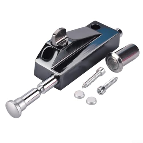 YobiLife Drehbares Türschloss aus Aluminiumlegierung mit schlüssellosem Zugang und sichtbarem Sicherungsstift für Glastüren, Bodenmontage für erhöhte Stabilität (schwarz) von YobiLife