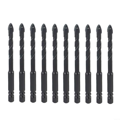 YobiLife Fliesenbohrer-Set, 6 mm, 10 Stück, Glas, Keramik, Kreuzkopf, Sechskantschaft für Badezimmer, Wand, Spiegel, Bohren YobiLife Fliesenbohrer-Set, 6 mm, 10 Stück, Glas, Keramik, Kreuzkopf, Sechskantschaft für Badezimmer, Wand, Spiegel, Bohren von YobiLife
