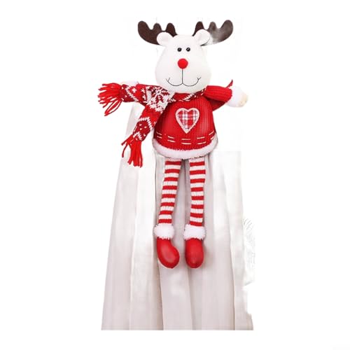 YobiLife Gestrickter Plüsch-Vorhanghalter mit saisonalen Schneemann- und Elch-Designs, hergestellt um Vorhänge zu sichern und den Dekorationsstil zu verbessern (Elch) von YobiLife