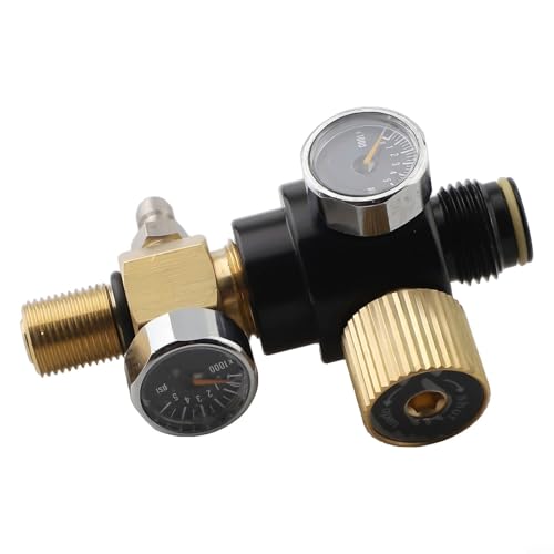 YobiLife HPA Lufttankregler 0–2800 psi Edelstahl mit Manometer verstellbar für Zylinderstiftventil 5/8–18UNF oder M18 x 1,5 Gewinde (5/8 mit Regler) von YobiLife