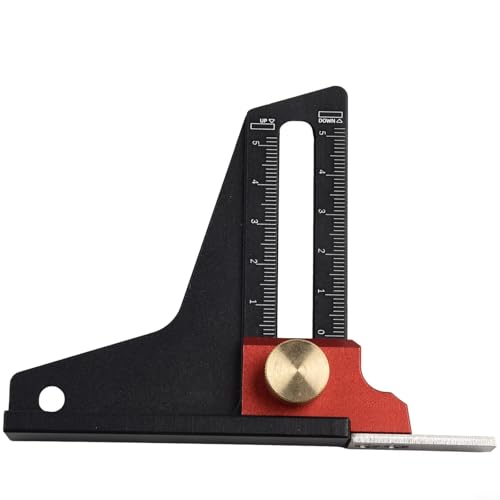 YobiLife Höhenmessgerät aus Aluminiumlegierung, Tiefenmesswerkzeug für Holzbearbeitung, Säge, Tischlineal, Frässchneider, Messer, Höhenmessgerät, Instrument, 0-55 mm von YobiLife