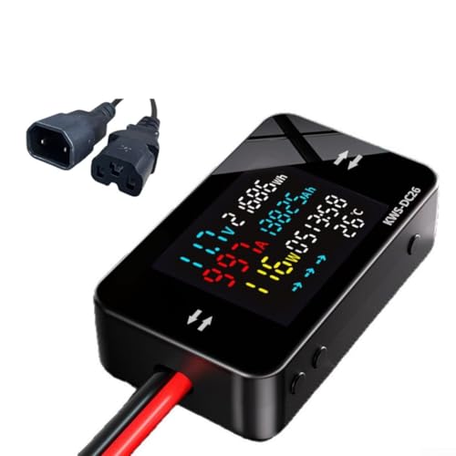YobiLife KWS-DC26 DC 8–80 V Batterielasttester und Leistungsmesser mit Farb-LCD für Elektromotorräder, Solarpanel und EV-Ladestation (3 Pins, 20 A) von YobiLife