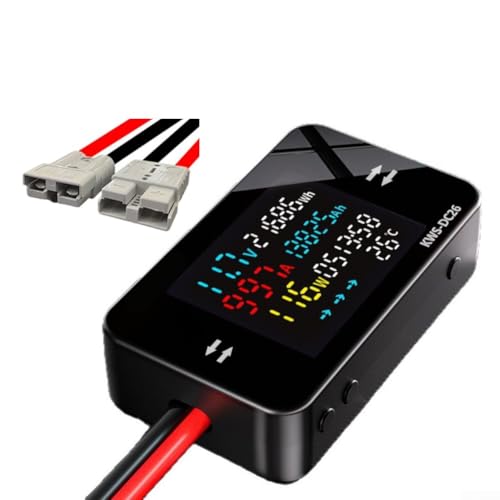 YobiLife KWS-DC26 DC 8–80 V Batterielasttester und Leistungsmesser mit Farb-LCD für Elektromotorräder, Solarpanel und EV-Ladestation (für Anderson-50A) von YobiLife