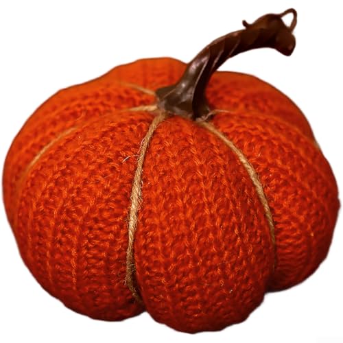 YobiLife Künstliche Kürbis-Tischdecke, Kürbis-Ornament mit lustigem Cartoon-Design, kompakte Größe, geeignet für Herbsternte, Party-Dekorationen und Displays (orange-rot) von YobiLife