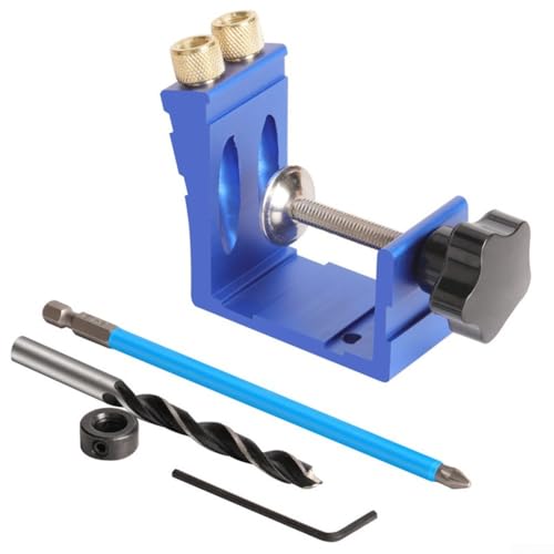 YobiLife Metall-Taschenloch-Vorrichtungs-Set für Holzbearbeitung mit 15-Grad-Winkelbohrer, Tischler-Locator-Klemme, Stufenbohrer und Schrauben YobiLife Metall-Taschenloch-Vorrichtungs-Set für Holzbearbeitung mit 15-Grad-Winkelbohrer, Tischler-Locator-Klemme, Stufenbohrer und Schrauben von YobiLife