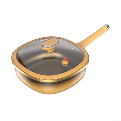 YobiLife Metall-Topf mit Glasdeckel und Dampfkorb, 30,5 cm, unterstützt verschiedene Koch- und Dampfmethoden (Titan-Bratpfanne + Silikondeckel) von YobiLife