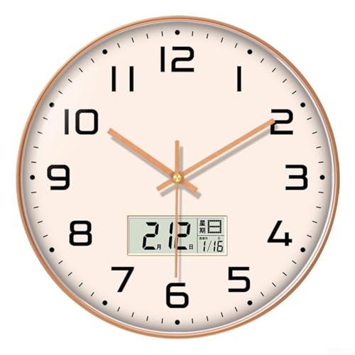YobiLife Moderne digitale Wanduhr, geräuschlos, Quarz, Kalender, Display, minimalistisch, Schlafzimmer, Heimdekoration (B) von YobiLife