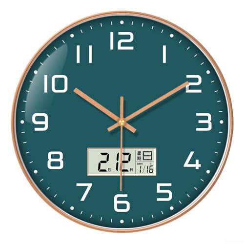 YobiLife Moderne digitale Wanduhr, geräuschlos, Quarz, Kalender, Display, minimalistisch, Schlafzimmer, Heimdekoration (C) von YobiLife